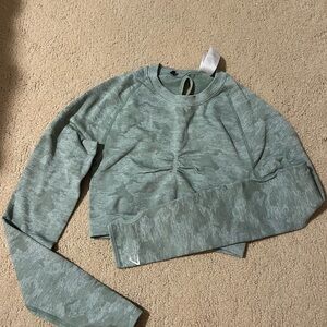 Gymshark Green Camo Cropped Workout Top